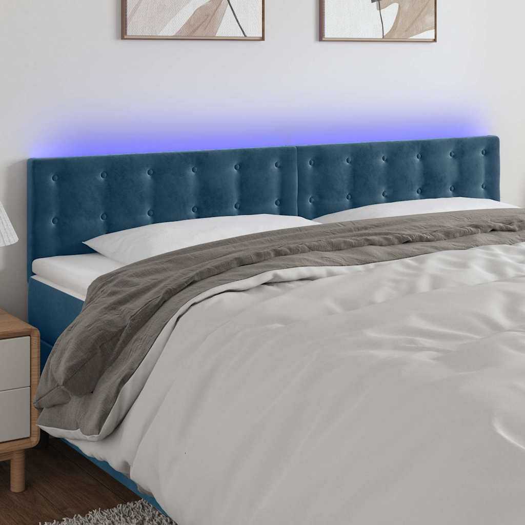 vidaXL Hoofdbord LED 80x5x78/88 cm fluweel lichtgrijs
