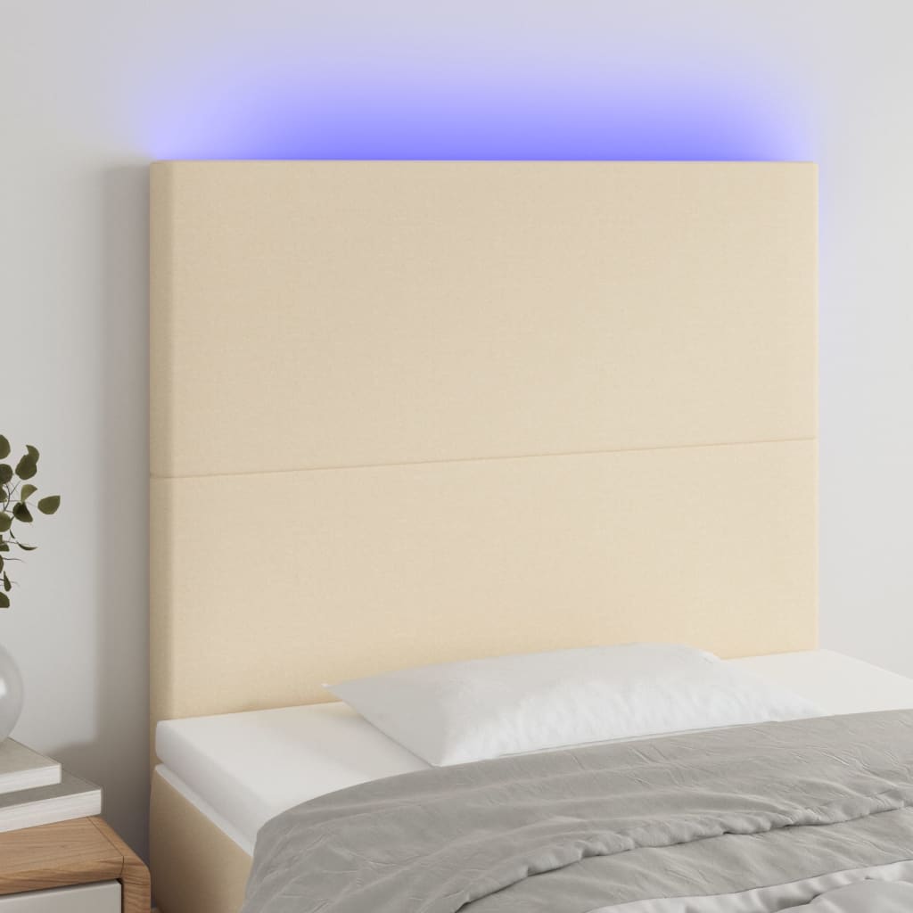 vidaXL Hoofdbord LED 80x5x78/88 cm stof lichtgrijs