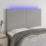 vidaXL Hoofdbord LED 80x5x78/88 cm stof lichtgrijs