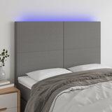 vidaXL Hoofdbord LED 80x5x78/88 cm stof lichtgrijs