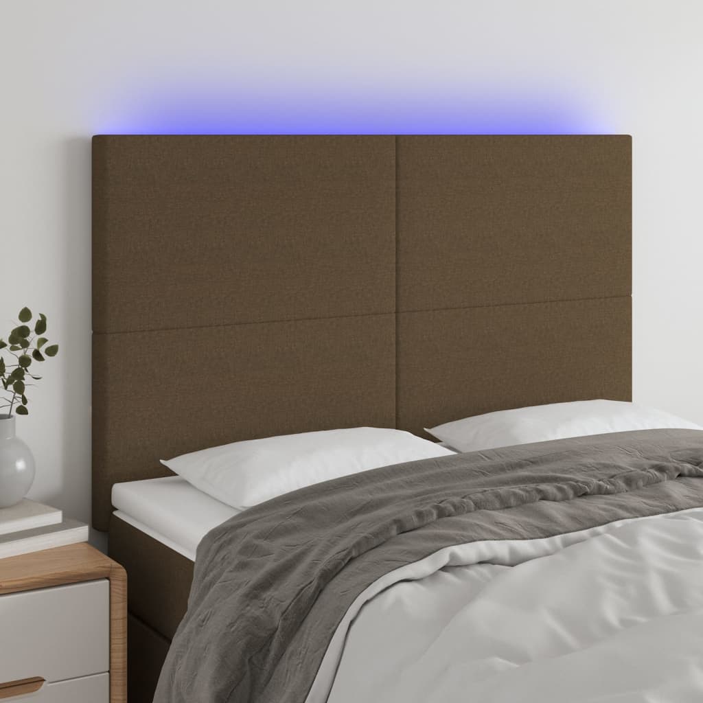 vidaXL Hoofdbord LED 80x5x78/88 cm stof lichtgrijs