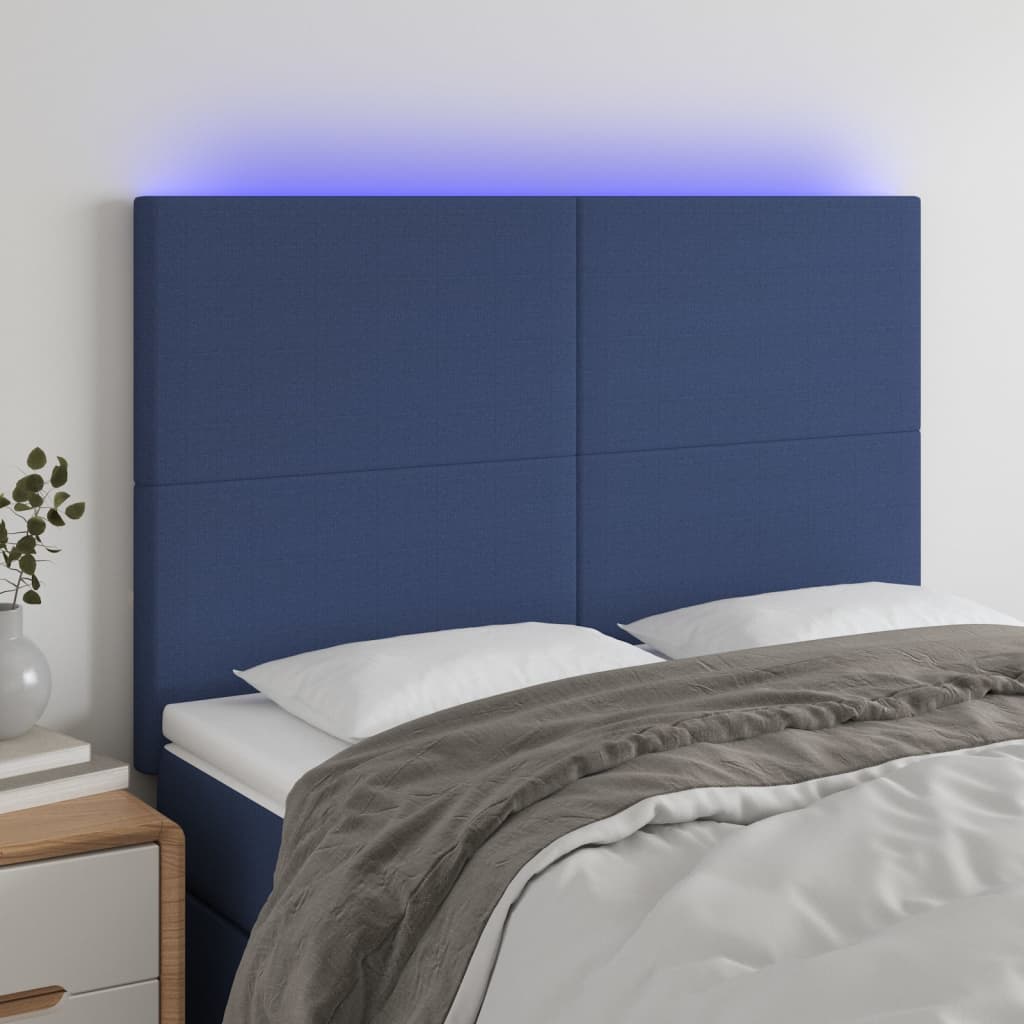 vidaXL Hoofdbord LED 80x5x78/88 cm stof lichtgrijs