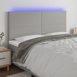 vidaXL Hoofdbord LED 80x5x78/88 cm stof lichtgrijs