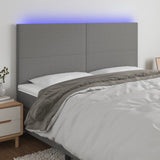 vidaXL Hoofdbord LED 80x5x78/88 cm stof lichtgrijs