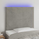vidaXL Hoofdbord LED 80x5x78/88 cm fluweel lichtgrijs