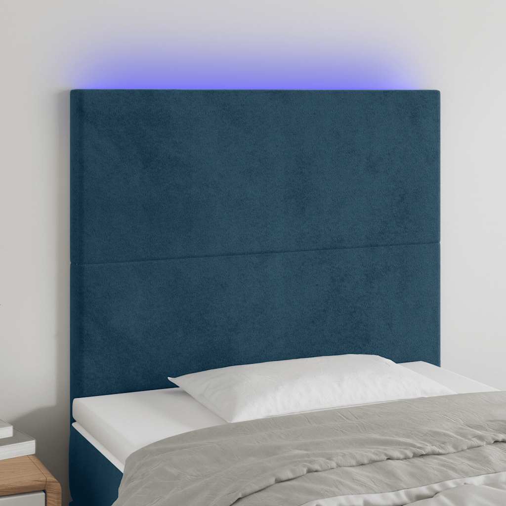 vidaXL Hoofdbord LED 80x5x78/88 cm fluweel lichtgrijs