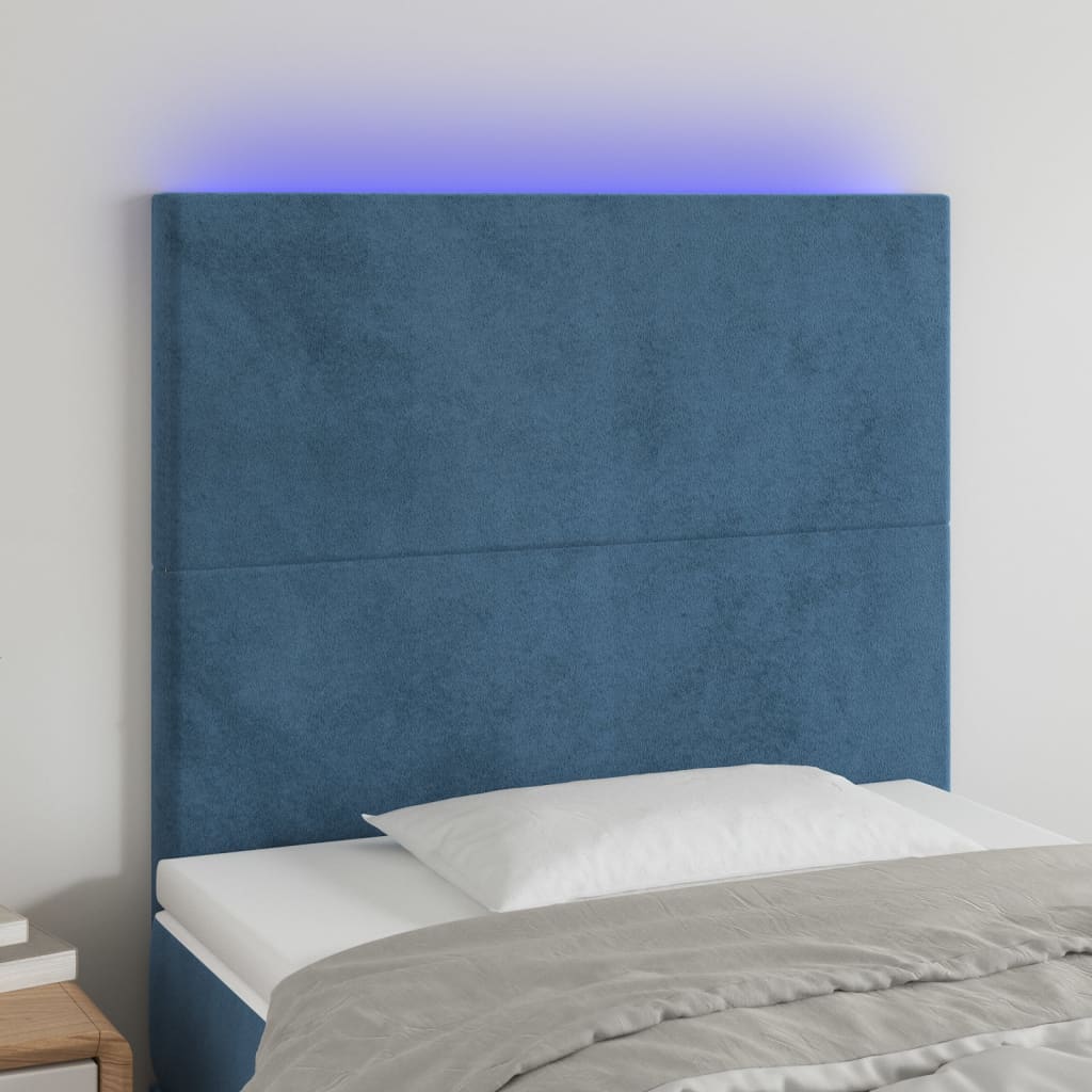 vidaXL Hoofdbord LED 80x5x78/88 cm fluweel lichtgrijs