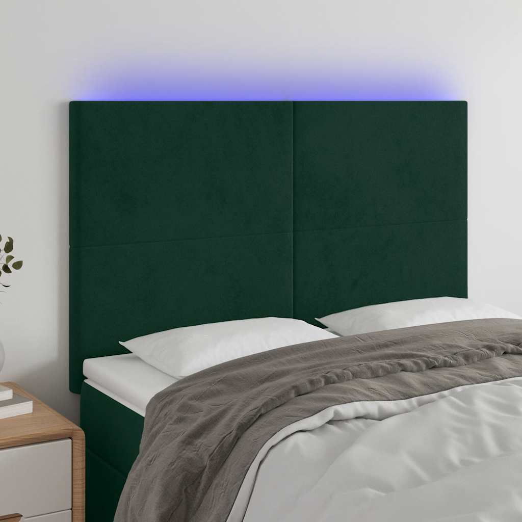 vidaXL Hoofdbord LED 80x5x78/88 cm fluweel lichtgrijs