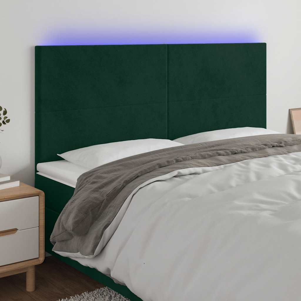 vidaXL Hoofdbord LED 80x5x78/88 cm fluweel lichtgrijs