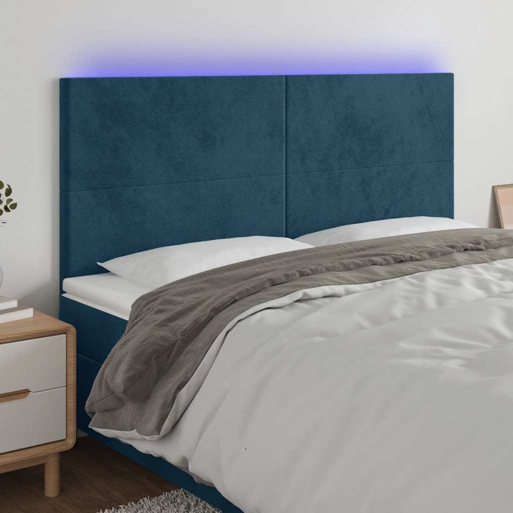vidaXL Hoofdbord LED 80x5x78/88 cm fluweel lichtgrijs
