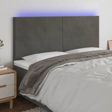 vidaXL Hoofdbord LED 80x5x78/88 cm fluweel lichtgrijs