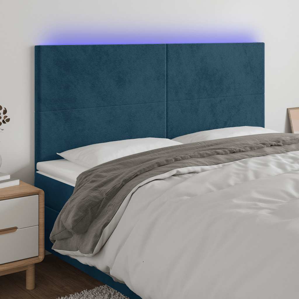 vidaXL Hoofdbord LED 80x5x78/88 cm fluweel lichtgrijs