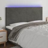 vidaXL Hoofdbord LED 80x5x78/88 cm fluweel lichtgrijs