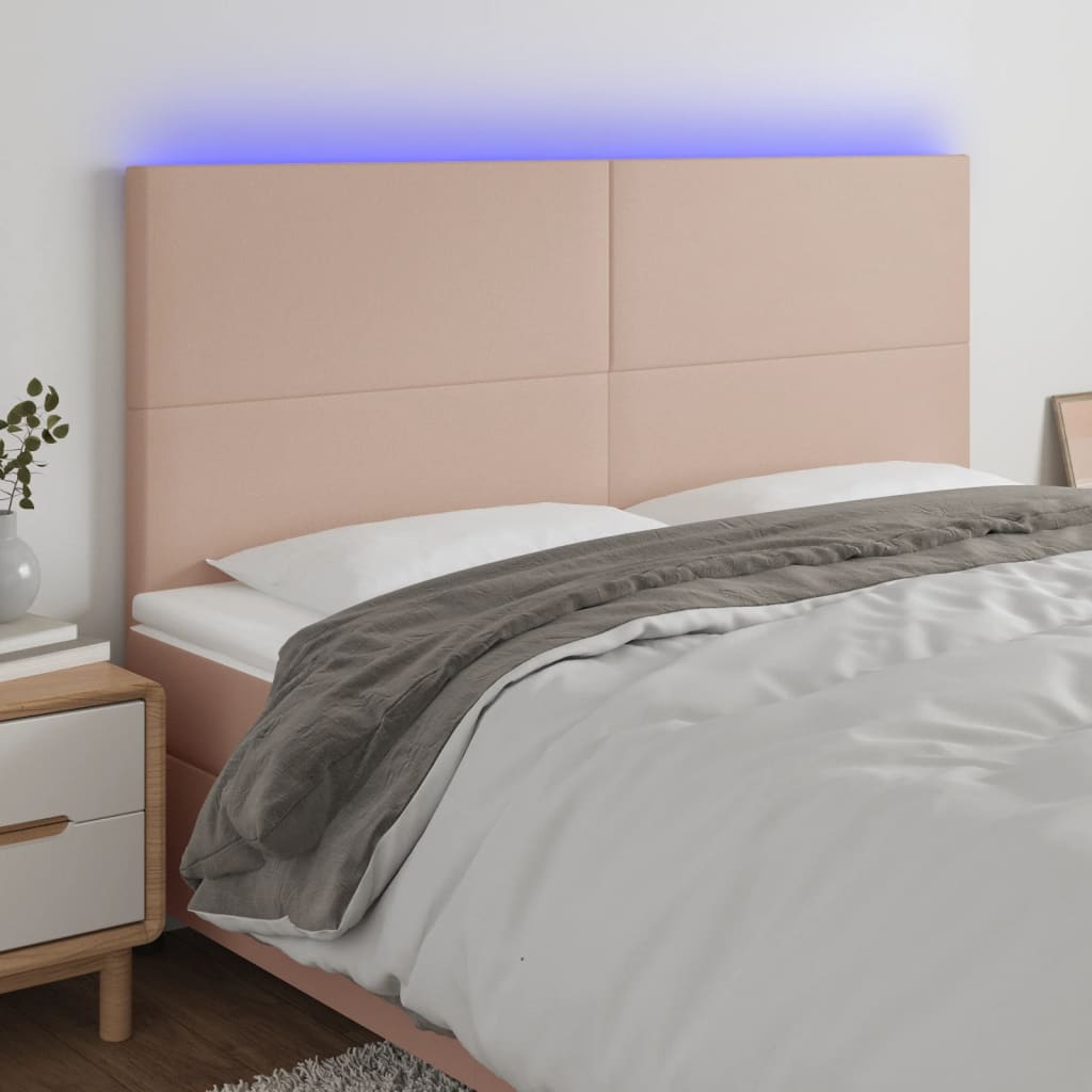 vidaXL Headboard LED 80x5x78/88 cm faux leather black
