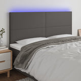 vidaXL Headboard LED 80x5x78/88 cm faux leather black