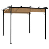 vidaXL Pergola avec support de trek dak 180 g/m² 3x3 m acier antracietkleur