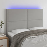 vidaXL Hoofdbord LED 80x5x78/88 cm stof lichtgrijs