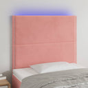 vidaXL Hoofdbord LED 80x5x78/88 cm fluweel lichtgrijs