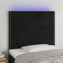 vidaXL Hoofdbord LED 80x5x78/88 cm fluweel lichtgrijs