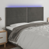 vidaXL Hoofdbord LED 80x5x78/88 cm fluweel lichtgrijs