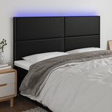 vidaXL Headboard LED 80x5x78/88 cm faux leather black