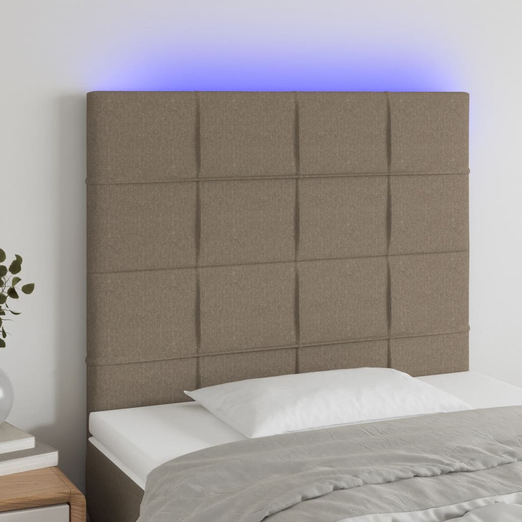 vidaXL Hoofdbord LED 80x5x78/88 cm stof lichtgrijs