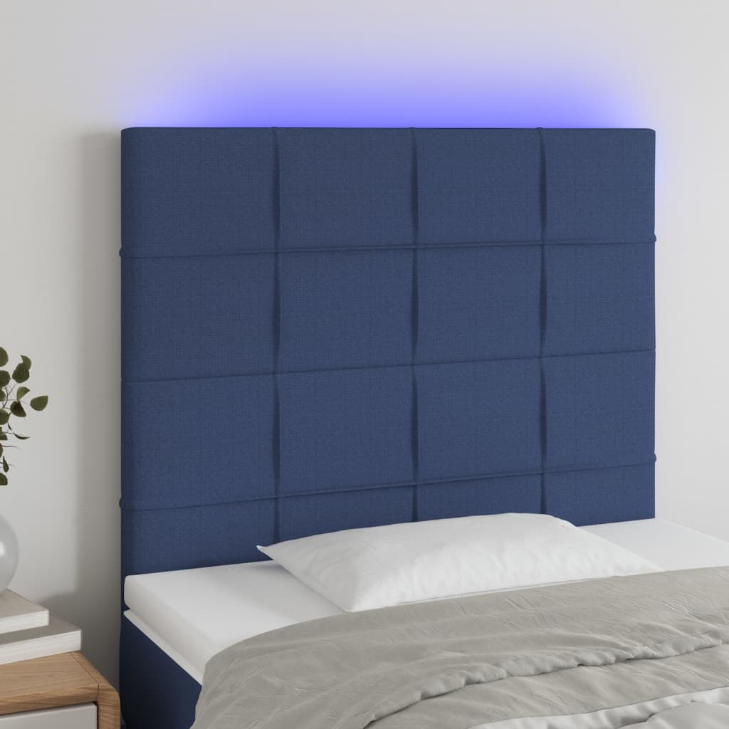vidaXL Hoofdbord LED 80x5x78/88 cm stof lichtgrijs