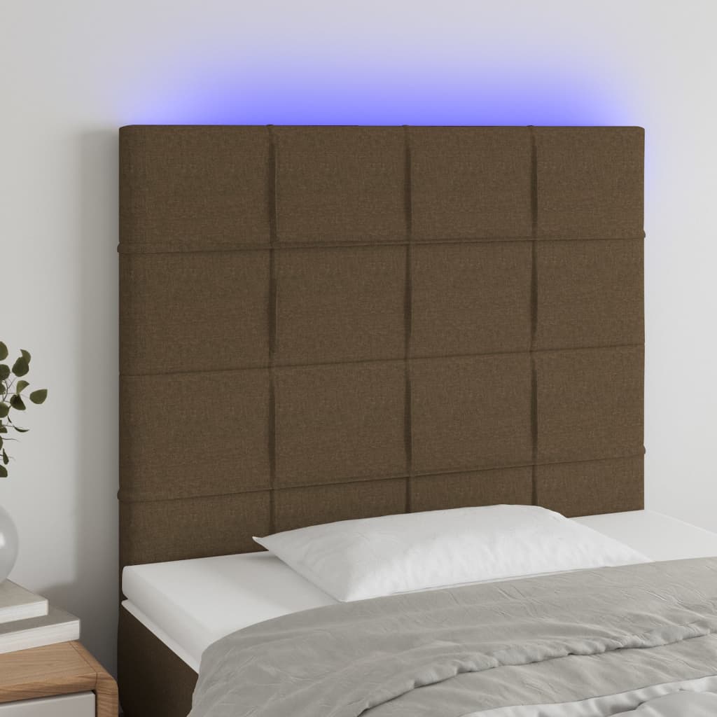 vidaXL Hoofdbord LED 80x5x78/88 cm stof lichtgrijs