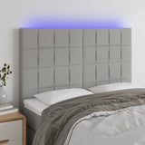 vidaXL Hoofdbord LED 80x5x78/88 cm stof lichtgrijs