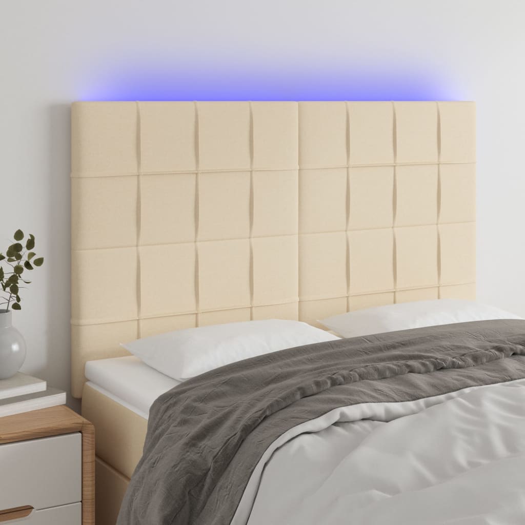 vidaXL Hoofdbord LED 80x5x78/88 cm stof lichtgrijs