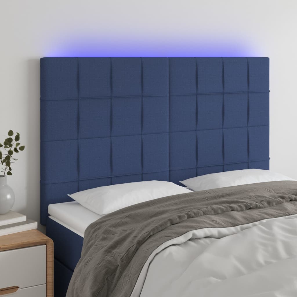 vidaXL Hoofdbord LED 80x5x78/88 cm stof lichtgrijs
