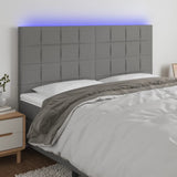 vidaXL Hoofdbord LED 80x5x78/88 cm stof lichtgrijs