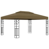 vidaXL Prieel met dubbel dak 180 g/m² 3x4 m taupe