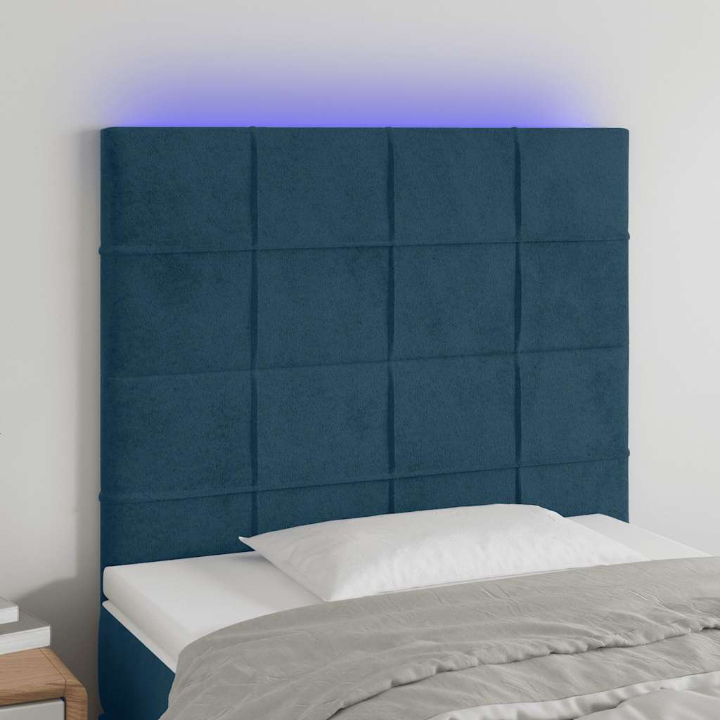 vidaXL Hoofdbord LED 80x5x78/88 cm fluweel lichtgrijs