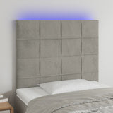vidaXL Hoofdbord LED 80x5x78/88 cm fluweel lichtgrijs