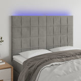 vidaXL Hoofdbord LED 80x5x78/88 cm fluweel lichtgrijs