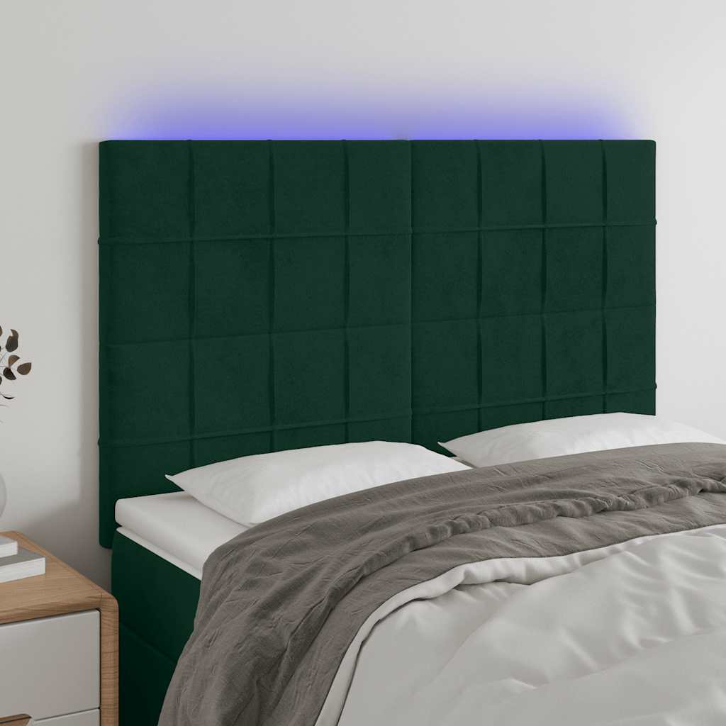 vidaXL Hoofdbord LED 80x5x78/88 cm fluweel lichtgrijs