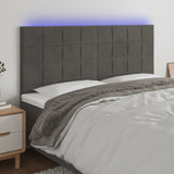 vidaXL Hoofdbord LED 80x5x78/88 cm fluweel lichtgrijs