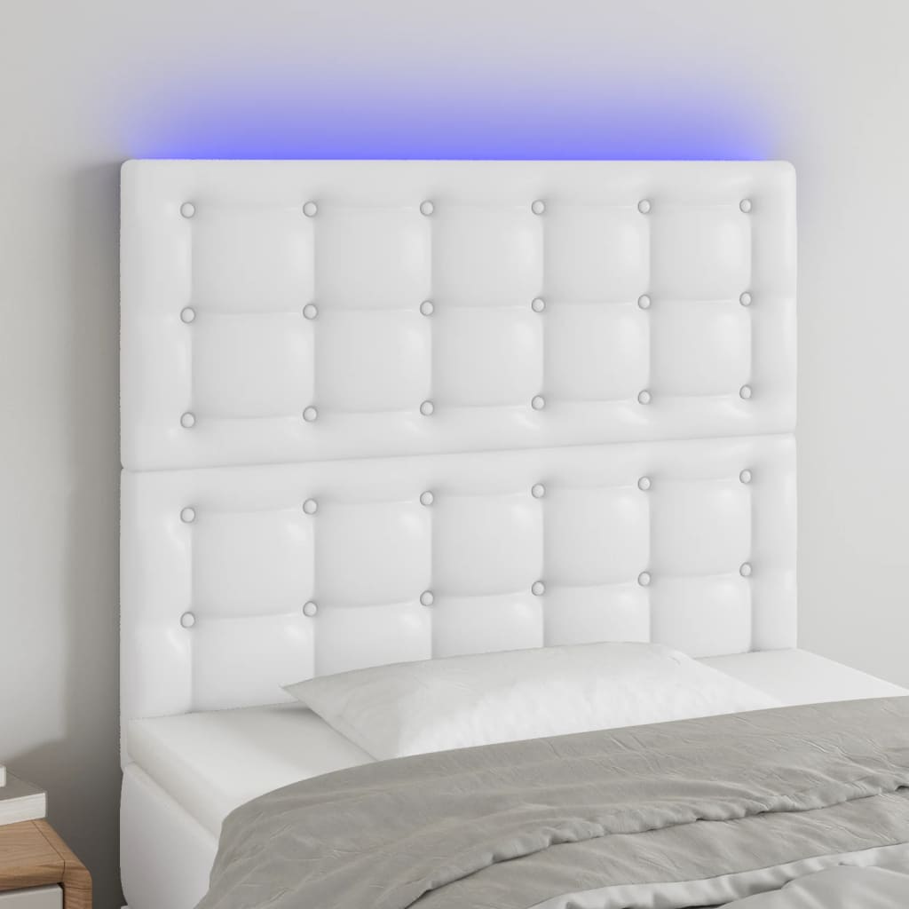 vidaXL Hoofdbord LED 80x5x78/88 cm kunstleer zwart