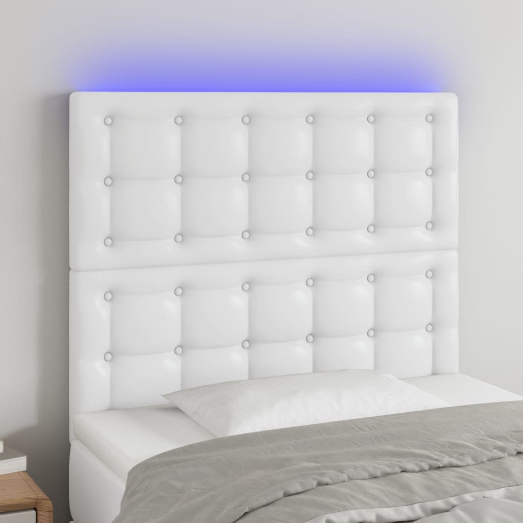 vidaXL Hoofdbord LED 80x5x78/88 cm kunstleer zwart