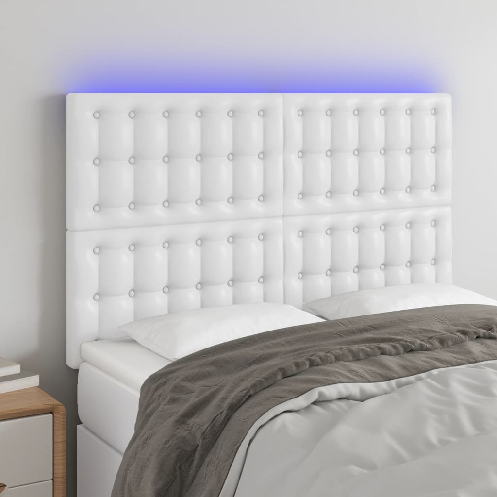vidaXL Hoofdbord LED 80x5x78/88 cm kunstleer zwart