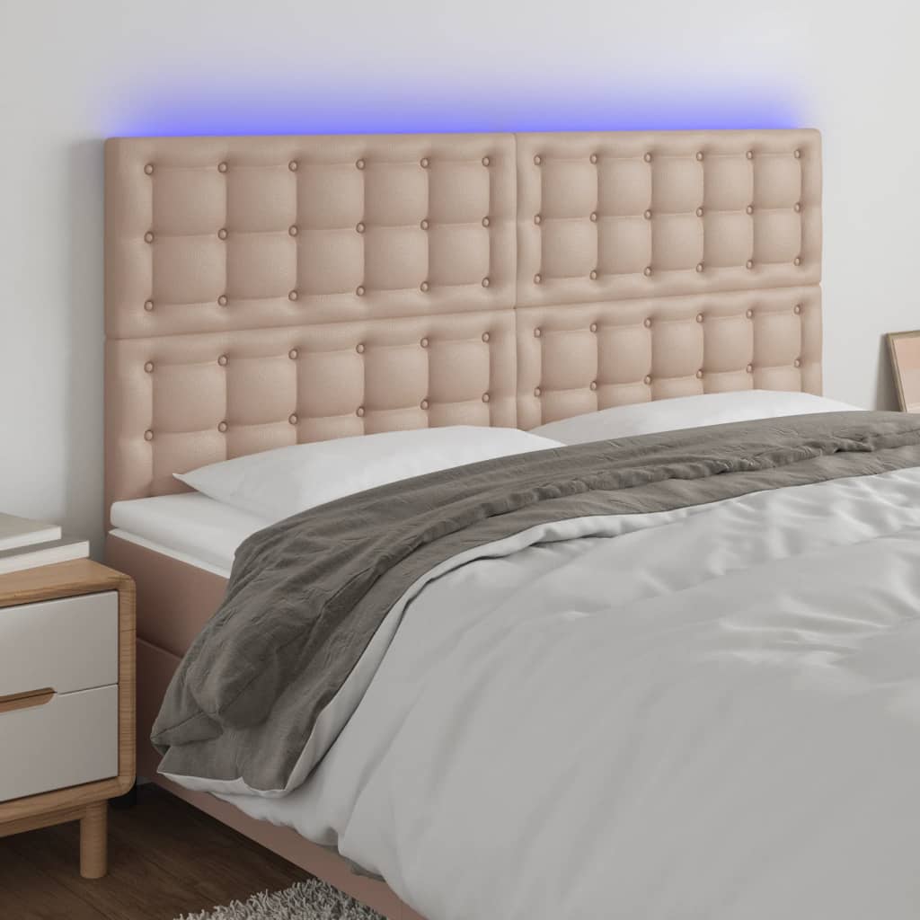 vidaXL Hoofdbord LED 80x5x78/88 cm kunstleer zwart
