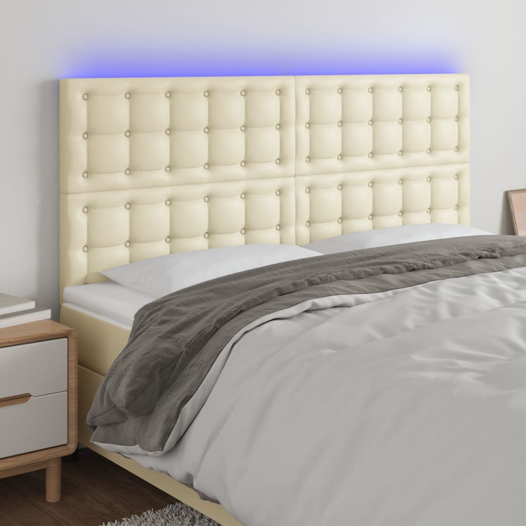 vidaXL Hoofdbord LED 80x5x78/88 cm kunstleer zwart