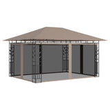 vidaXL Prieel met klamboe 3x3x2,73 m 180 g/m² taupe