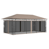 vidaXL Prieel met klamboe 3x3x2,73 m 180 g/m² taupe