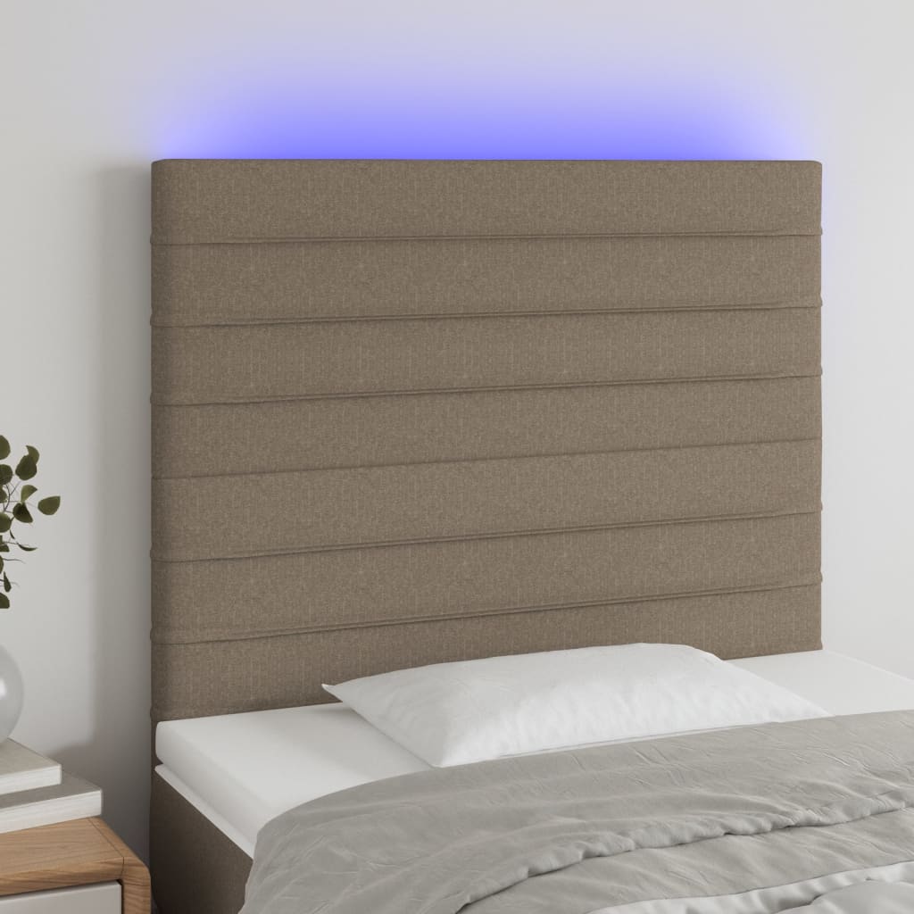 vidaXL Hoofdbord LED 80x5x78/88 cm stof lichtgrijs