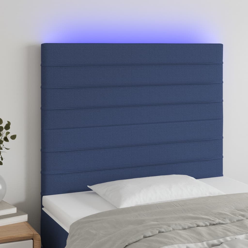 vidaXL Hoofdbord LED 80x5x78/88 cm stof lichtgrijs