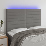 vidaXL Hoofdbord LED 80x5x78/88 cm stof lichtgrijs