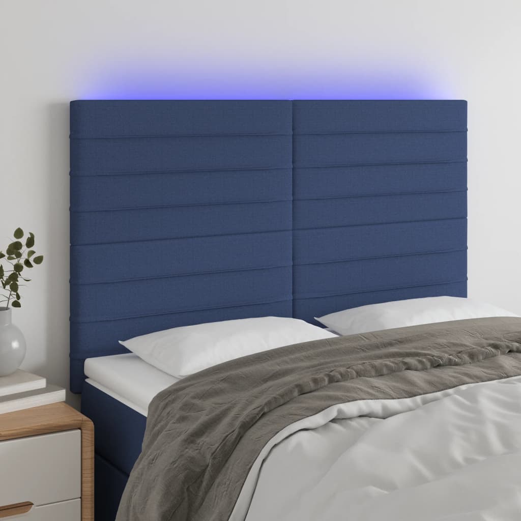 vidaXL Hoofdbord LED 80x5x78/88 cm stof lichtgrijs