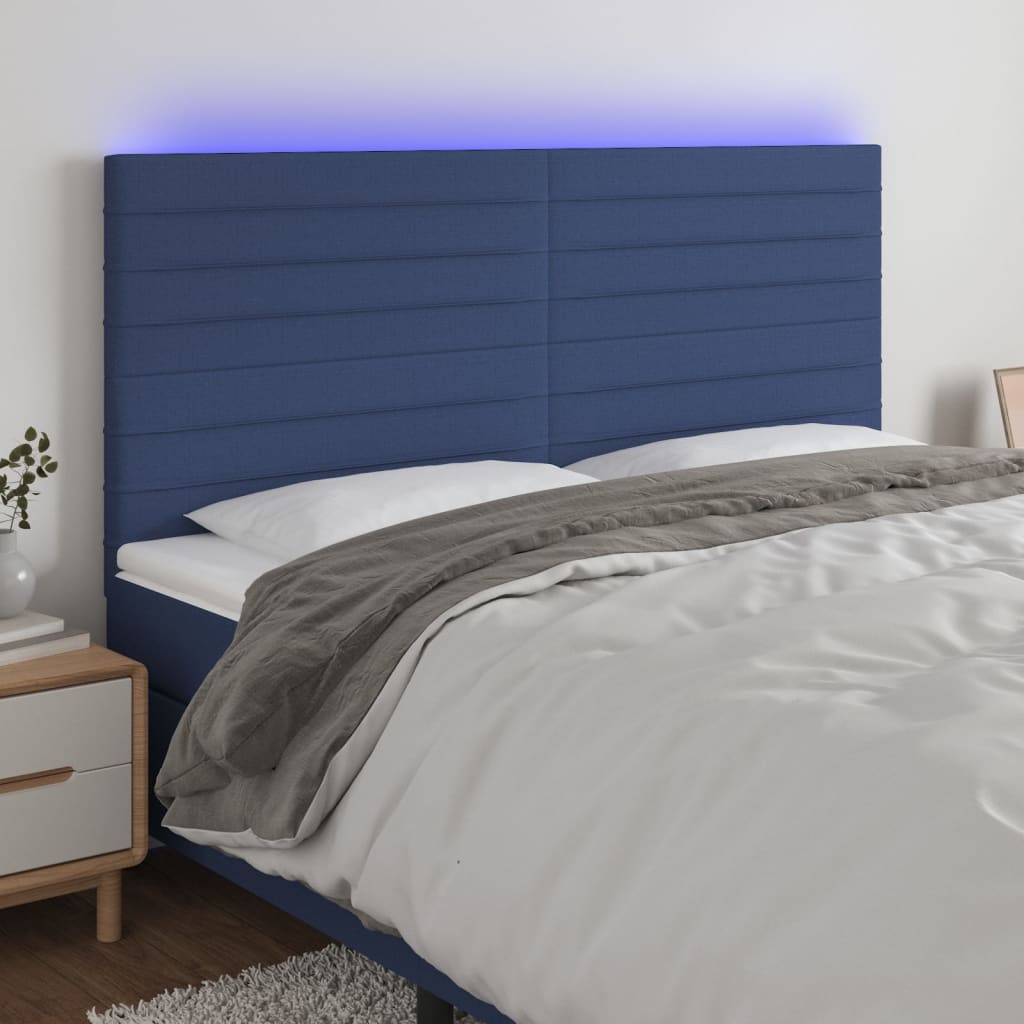 vidaXL Hoofdbord LED 80x5x78/88 cm stof lichtgrijs